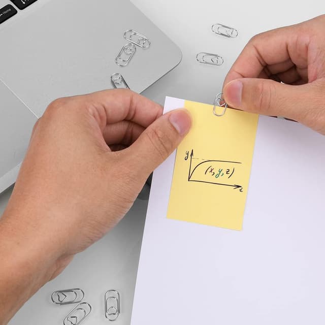 Detalle de Vicloon Trombones de bureau en métal – 130 pièces au design cœur, anti-rouille