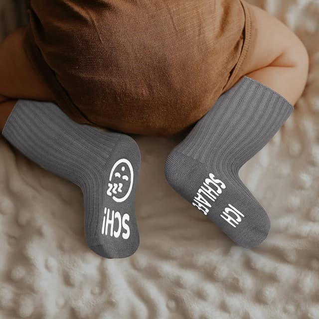 Detalle de Belloxis Baby Socken 0–12 Monate – 4 Paar, atmungsaktiv & rutschfest für Jungen und Mädchen