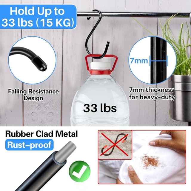 Detalle de Anteabee heavy duty S hooks, 12 pack