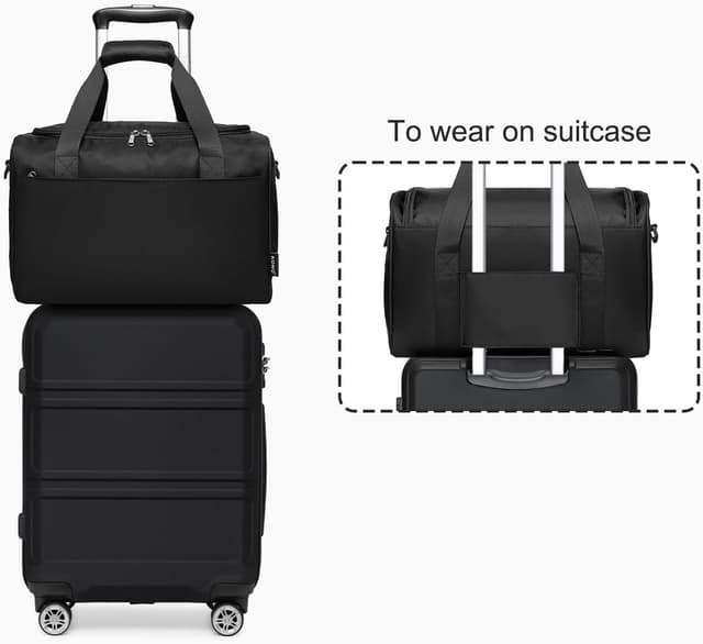 Detalle de KONO set da 2 valigie: trolley rigido ABS 55 cm + borsa da viaggio Ryanair 40x20x25 con lucchetto TSA