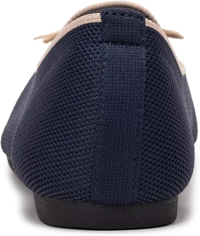 Detalle 2 de Frank Mully Loafer Flats für Damen aus Strickstoff – waschbare Ballerina-Schuhe mit Schleifen