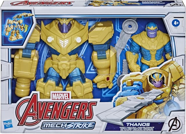 Detalle de Marvel Avengers Mech Strike 9-Zoll-Actionfigur – Infinity Mech Suit (mit Thanos & Blade) für Kinder ab 4