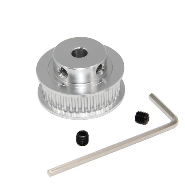 Detalle de Yeebyee 4x 2GT Zahnriemenscheibe mit 40 Zähnen, Bohrung 5 mm und 6 mm Riemenbreite (GT2, Aluminium)