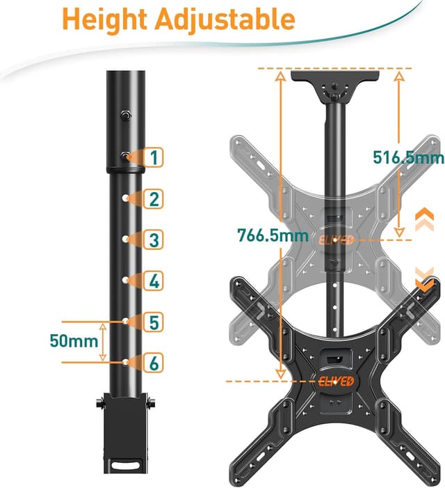 Thumbnail 2 de ELIVED Supporto da parete TV EV3015-UK per TV 24–65" con regolazioni (VESA 100x100–400x400)