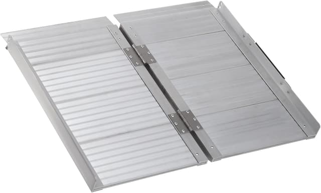 Detalle de HOMCOM Rampe d’accès pliable en aluminium pour fauteuil roulant, 61 x 74 cm, charge max. 270 kg