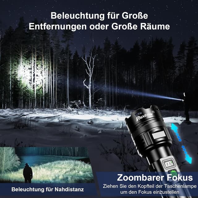 Thumbnail 2 de PHIXTON Taschenlampe LED Extrem Hell 500000 Lumen