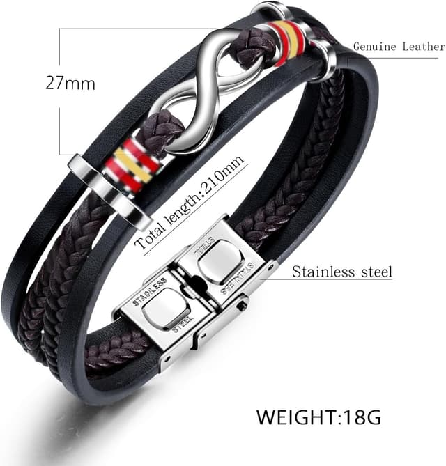 Detalle 2 de HOGALTHY Pulsera España cuero acero 21 cm