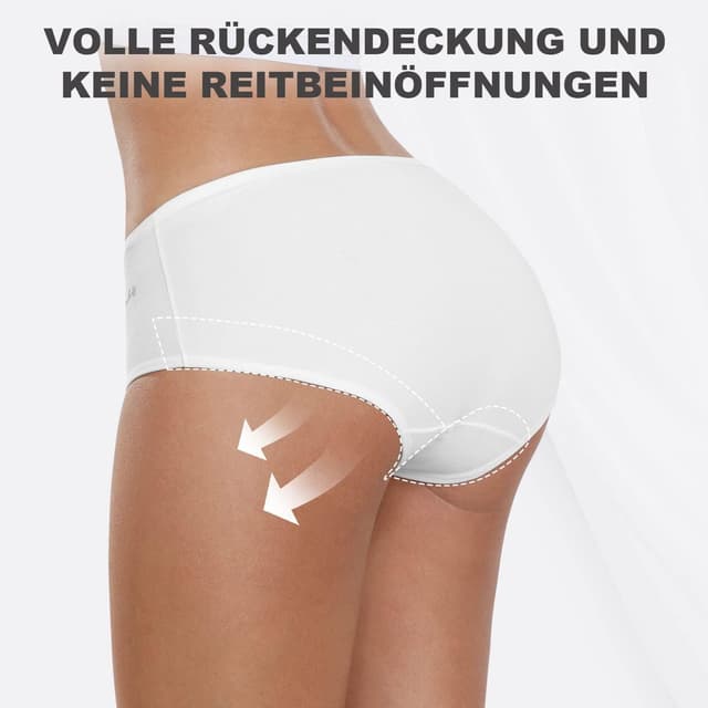 Detalle de coskefy Damen-Unterhosen im 6er-Pack aus Baumwolle mit Elasthan
