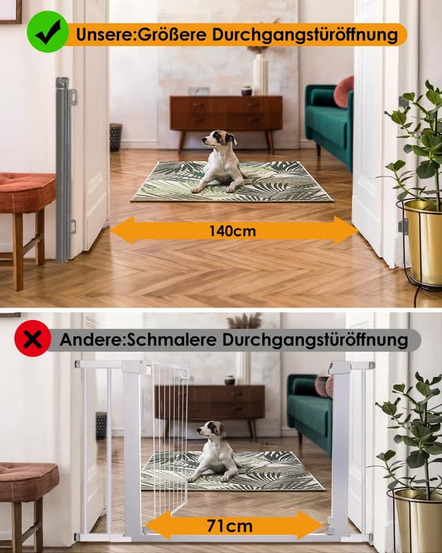 Detalle 2 de derimkcoa Ausziehbares Treppenschutzgitter 0–140 cm