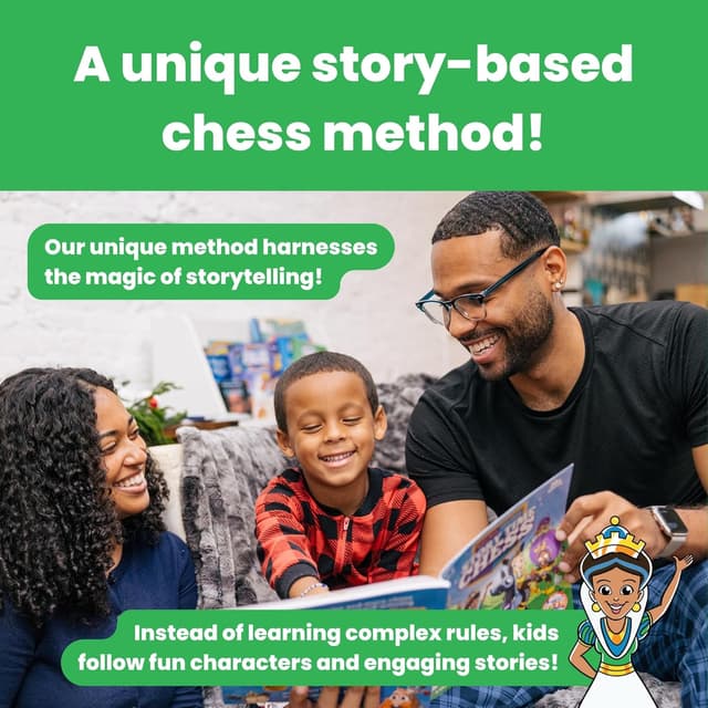 Detalle de Story Time Chess – Beginners Chess Kids Set with Book (ages 3–103)