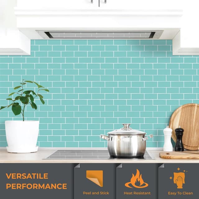 Detalle de WALPLUS 3D Tile Stickers Peel and Stick Backsplash Decals (6 sheets, 12x12in)