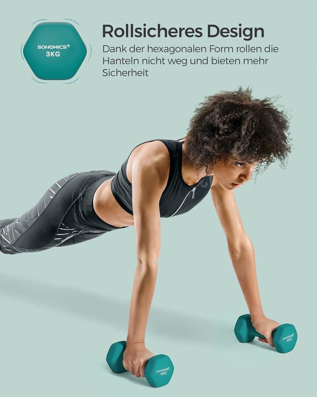 Thumbnail 6 de SONGMICS Hexagon-Hanteln (2er-Set) mit Neoprenbeschichtung für Krafttraining & Fitness zu Hause