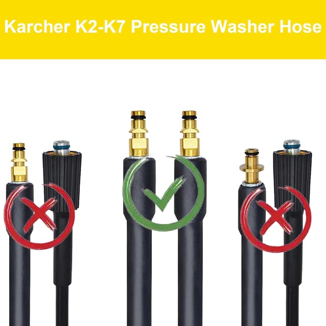 Detalle de 15m Pressure Washer Replacement Hose for Karcher K Series K2–K7 (Click Plug Quick Connector, 180 bar)