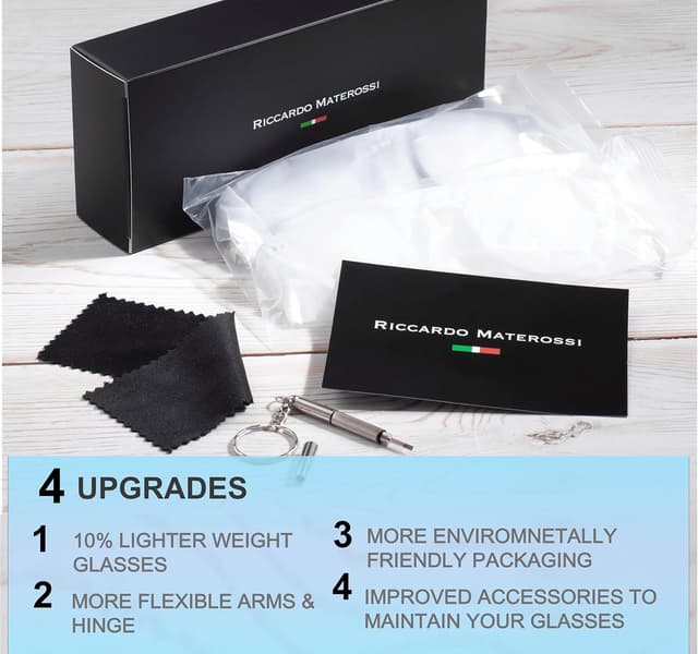 Detalle 1 de Riccardo Materossi® Premium 99.9% Blue Light Blocking Glasses (380–410nm) for everyday screen use
