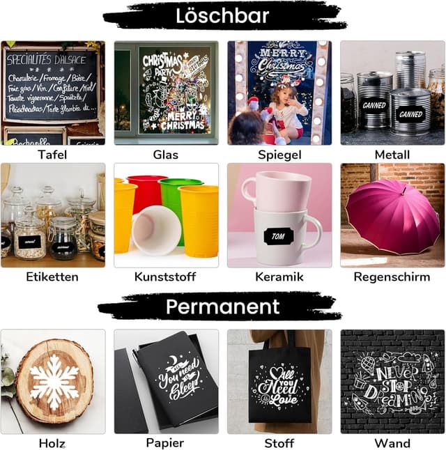 Thumbnail 4 de Maqhpu Weiß Kreidestifte Set 6 Stück, 1mm–6mm