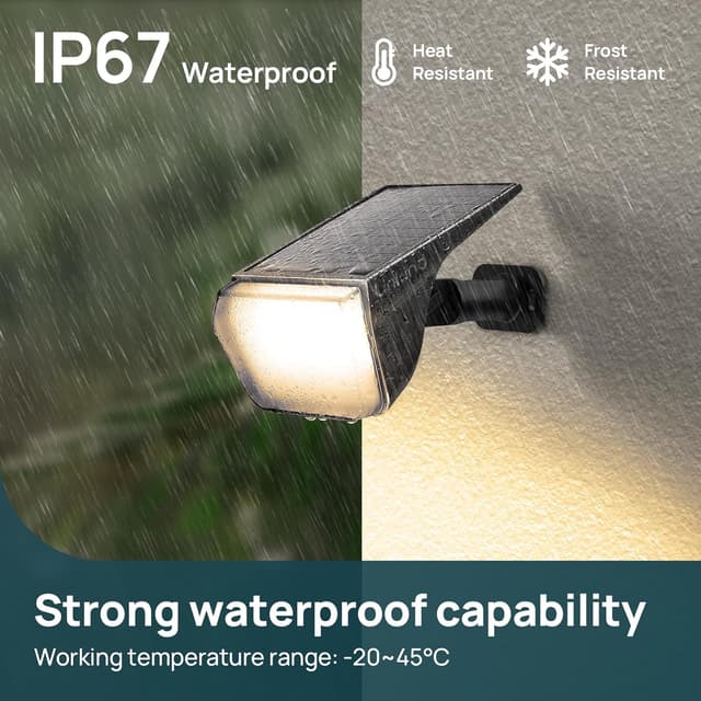 Detalle de Linkind solar wall lights outdoor 800lm warm white with Winter Mode (6-pack)