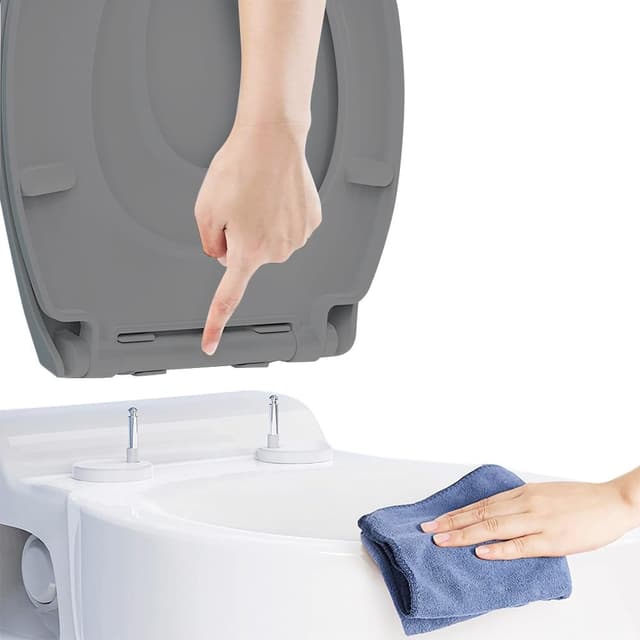 Detalle de Ram® Abattant WC à libération rapide en ABS gris (fermeture douce)