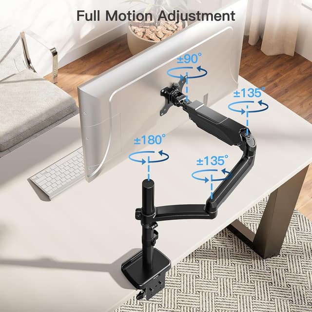 Detalle de MOUNTUP 705 mm Langarm Monitorhalterung für 13–32 Zoll (EU6021B) – Einzelarm bis 9 kg