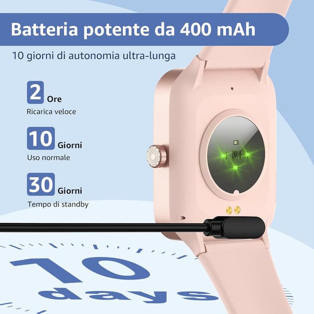 Detalle de KIUVKAS Smartwatch Uomo Donna con chiamate, 1,95" e fitness tracker (IP68)