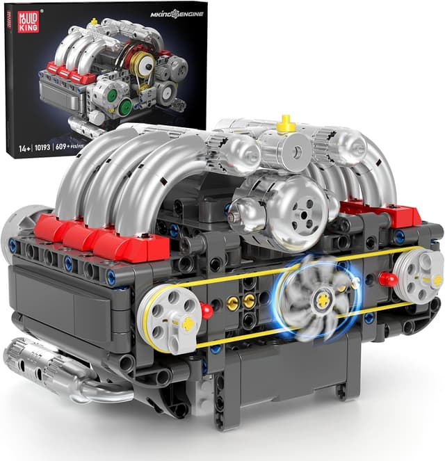 Thumbnail 6 de Mould King 10171 Technik V8 Motor Bausatz (487 Teile) – LSX454 V-8 Engine Kit aus Klemmbausteinen