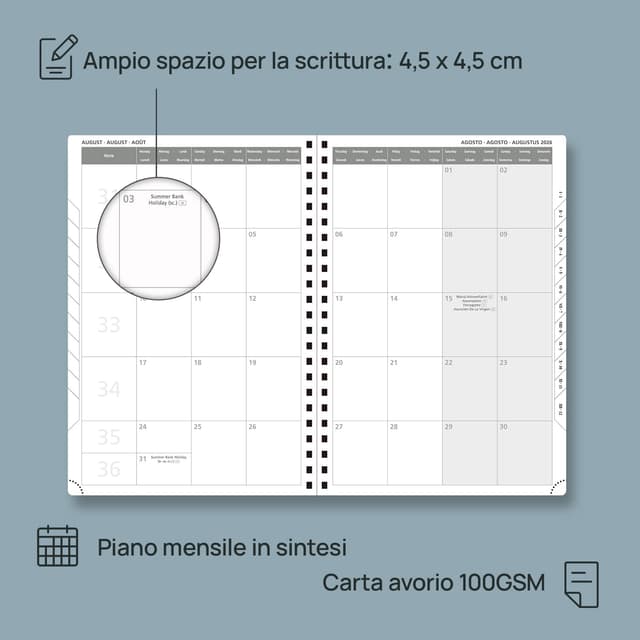 Detalle 2 de POPRUN Agenda 2026 Settimanale Verticale 21 x 30,2 cm