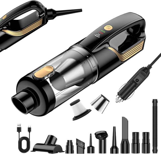 Detalle de Akku-Handstaubsauger 4-in-1 mit 27000 Pa und 5-m-Autoladegerät (12V) – kabellos fürs Auto und Zuhause