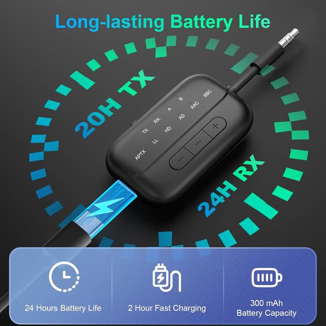 Thumbnail 6 de 2025 Bluetooth 5.3 2in1 Sender Empfänger