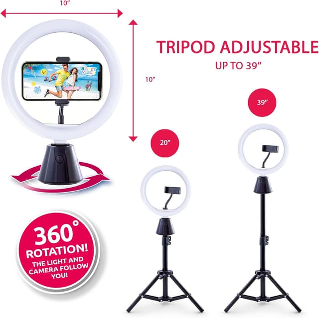 Detalle de Canal Toys Studio Creator 360 Video Maker Kit (Green Screen, Tripod & Motion Tracker) with 10" Multicolor LED Ring Light