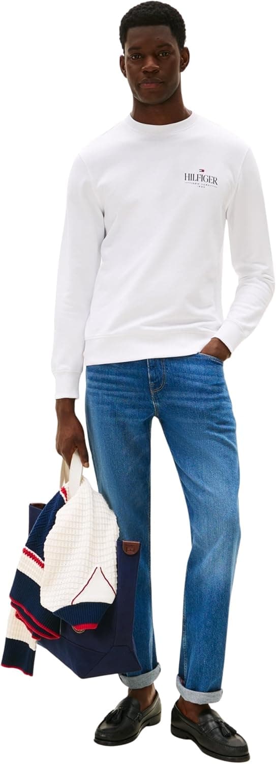 Detalle de Tommy Hilfiger Men’s Regular Fit Stacked Sweatshirt