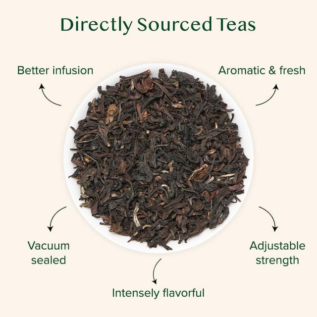 Detalle 2 de VAHDAM Té Negro Darjeeling Himalaya ☕ 340g +170 Tazas