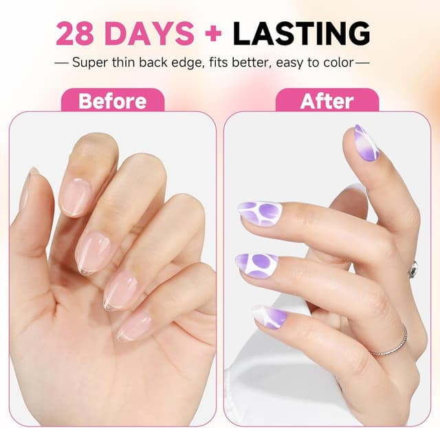 Detalle de UNA GELLA Extra Short Almond Nail Tips (312 pcs) – XS Short Almond Gel Tips, Clear Full Cover