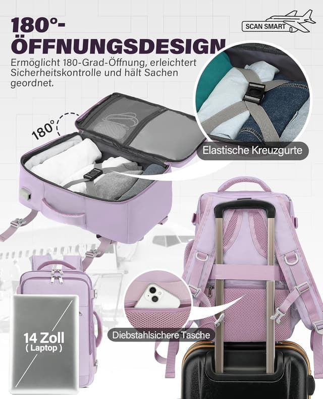 Thumbnail 5 de VANKEV Handgepäck Rucksack 20 L