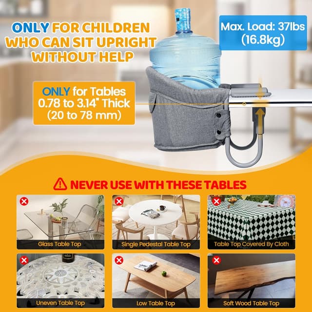 Detalle 2 de Orzbow Asiento Mesa Bebé con Arnés 5 puntos