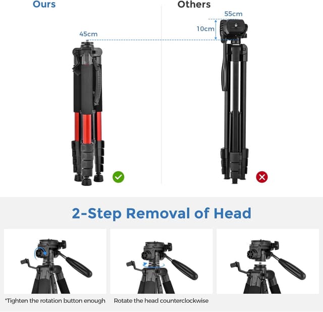 Detalle 2 de LINKCOOL 74-Inch Tripod Stand, 1.3 kg