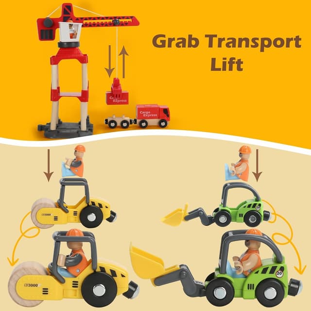 Detalle de Wooden Train Set 104 pcs for toddlers