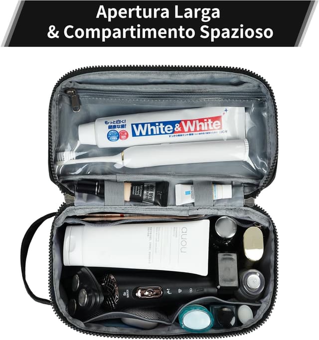 Detalle 2 de ECOHUB Borsa da toilette da viaggio con separazione asciutto/bagnato (brevetto pendente) ECOHUB, nero