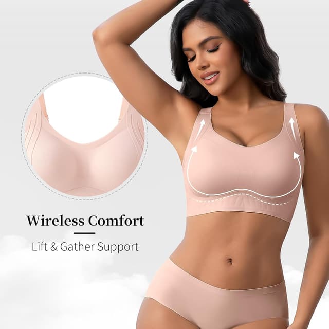 Detalle de Fittingirls Soutien-gorge sans armature à coques semi-fixes – lifting complet et bretelles antidérapantes