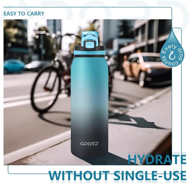 Detalle 2 de Opard Sport-Trinkflasche 900 ml aus Tritan (BPA-frei), auslaufsicher für Kinder & Alltag