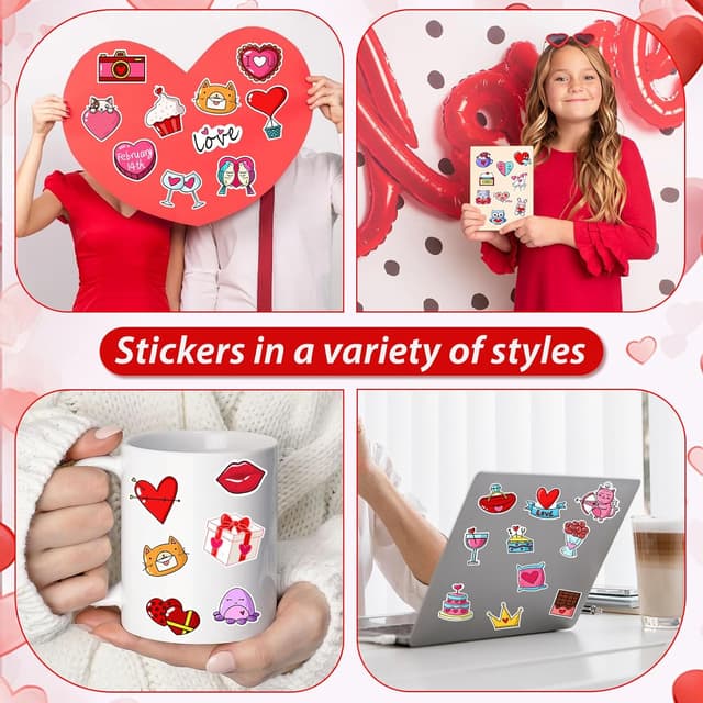 Thumbnail 4 de 360Pcs 120 Styles Valentine's Day Stickers 🎨