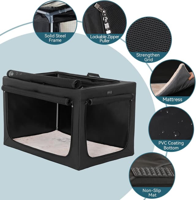 Detalle 2 de Petsfit Hundebox faltbar für große Hunde