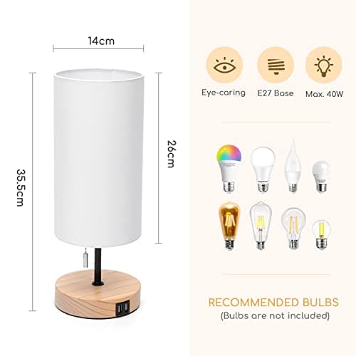 Thumbnail 6 de Aigostar Lámpara de Mesa con 2 USB 🪔