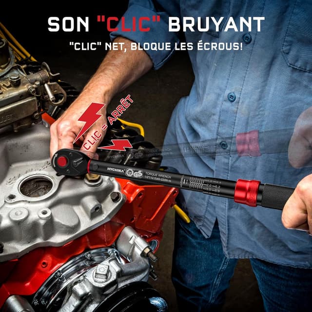 Detalle de Clé dynamométrique HYCHIKA 1/2" 40-220 Nm ⚙