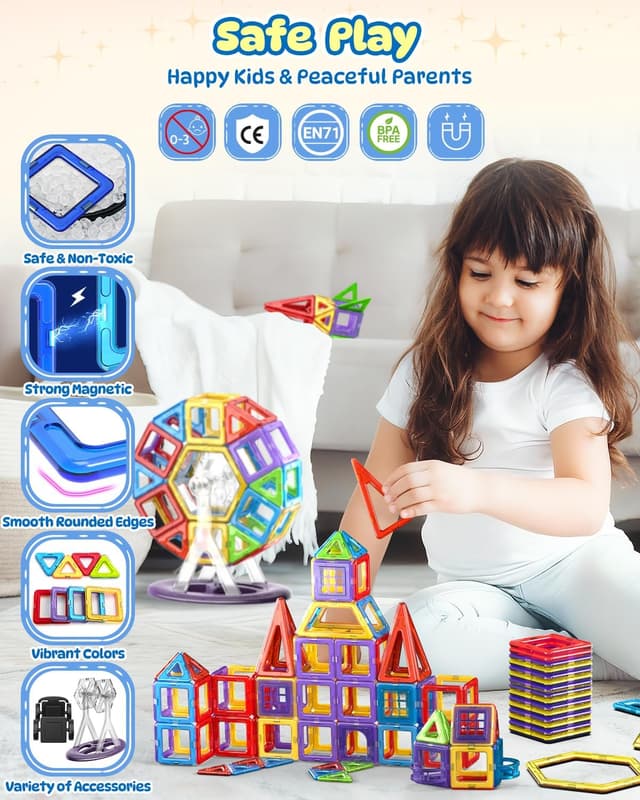 Thumbnail 3 de Theefun 100 Teile Magnetische Bausteine đ§©