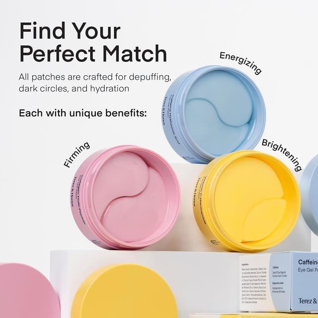 Thumbnail 4 de TEREZ & HONOR Under Eye Patches with Caffeine, Hyaluronic Acid, Niacinamide – 60 Hydrogel Masks ⚡