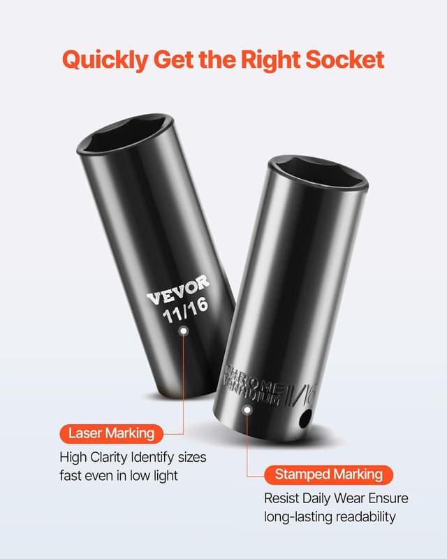 Detalle 2 de VEVOR 96-Piece 3/8" Drive Impact Socket Set