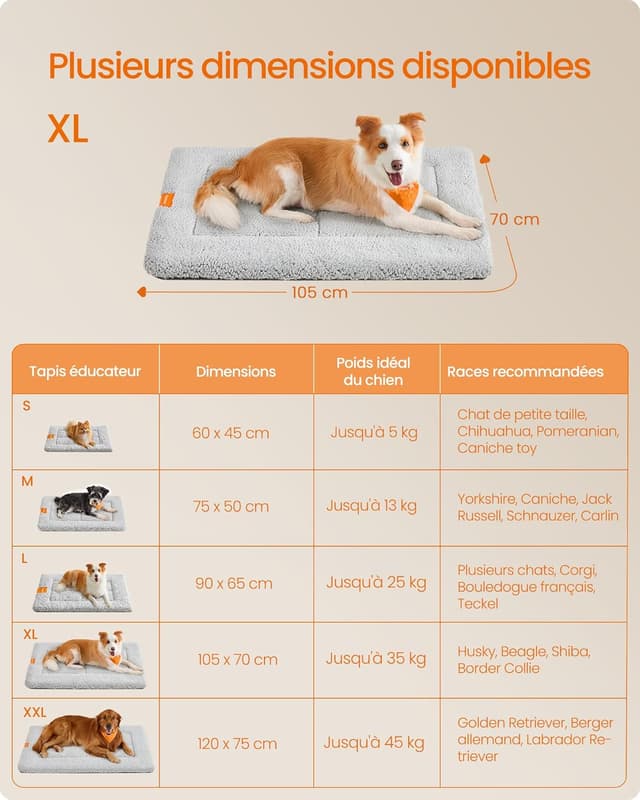 Detalle 2 de Feandrea tapis chien 105 x 70 cm XL