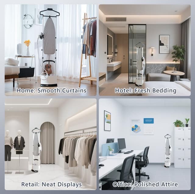 Detalle 2 de Venkillian Upright Garment Clothes Steamer with 12 Steam Levels, 6 Bar & 1400W