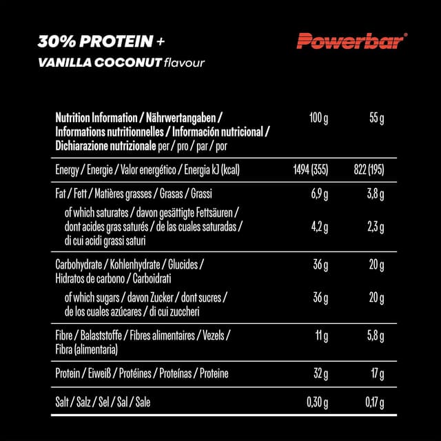 Thumbnail 4 de PowerBar Protein Plus 30% Vanilla Coconut, Pack de 15 Barras 🥥