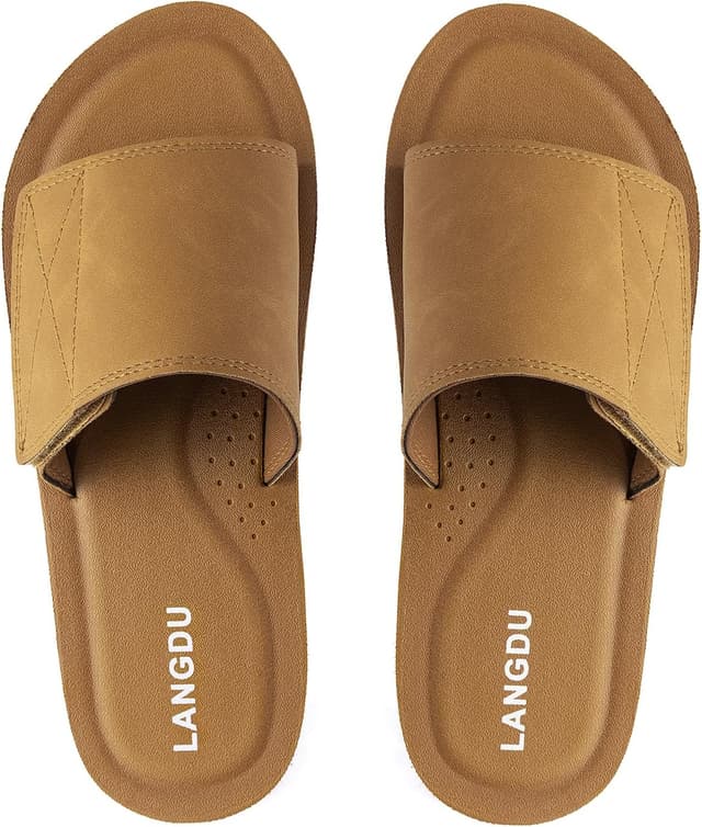 Detalle 2 de LANGDU Claquettes pour hommes en EVA, confort piscine et plage