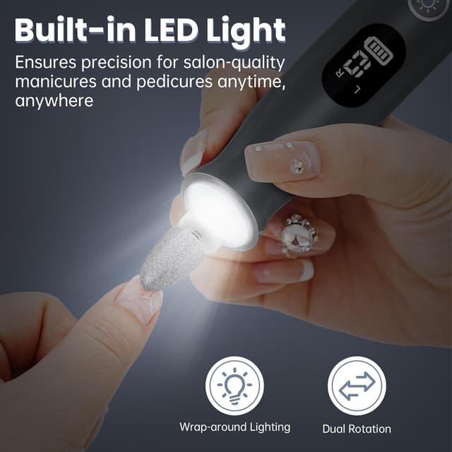 Thumbnail 5 de Cordless Electric Nail Drill 12 in 1 Kit Grey